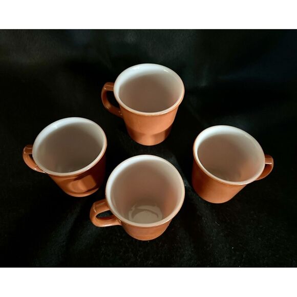 Vintage‎ Set of 4 Corning Red/Copper Corelle Mugs Corningware Tableware NY USA - Picture 2 of 3